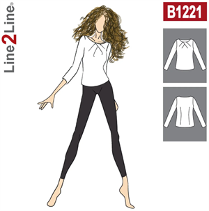 Line2Line snitmønster - B1221 Bluse med tullipanlæg